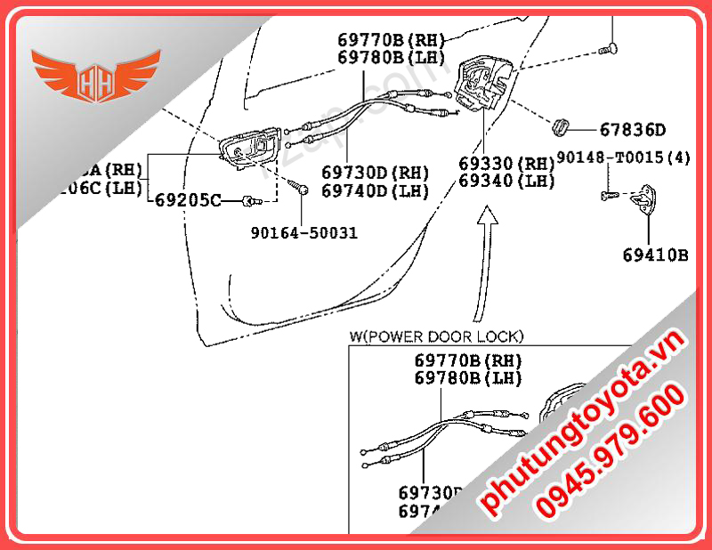 Khóa ngậm cửa sau xe toyota vios 2021