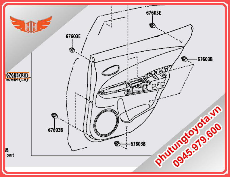 Tappi cửa xe vios 2021