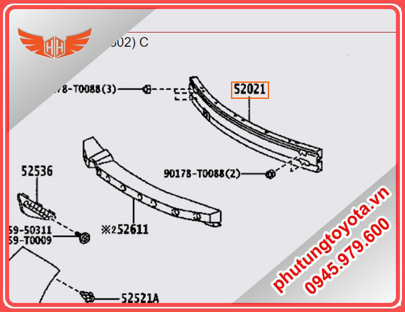 Xương cản trước xe Toyota Yaris 2021