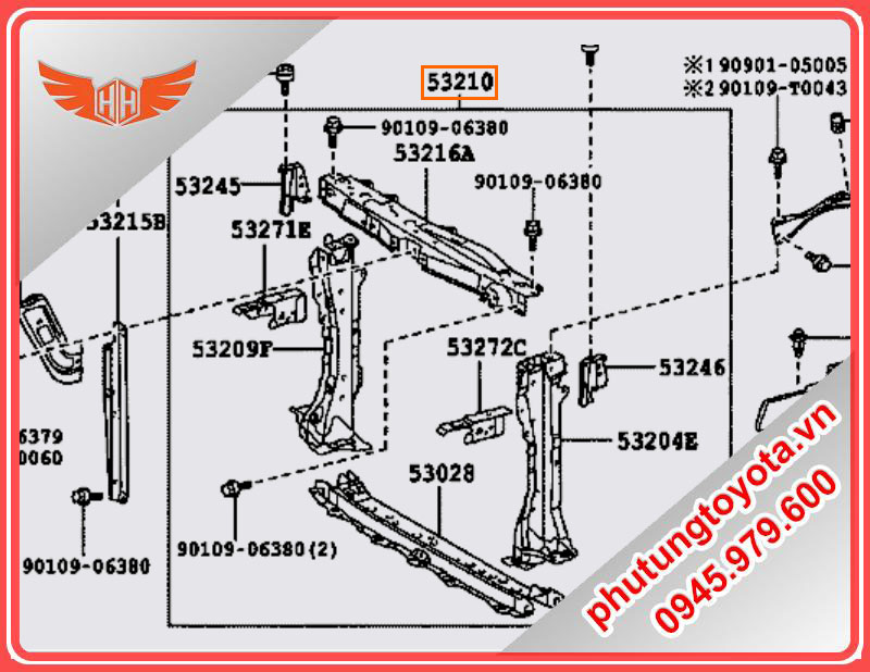 Xương đầu xe toyota vios